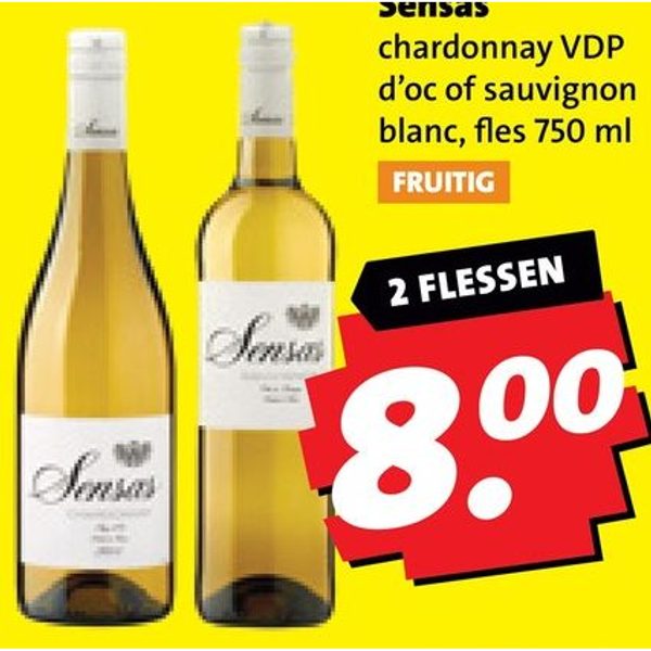Sensas chardonnay VDP d'oc of sauvignon blanc