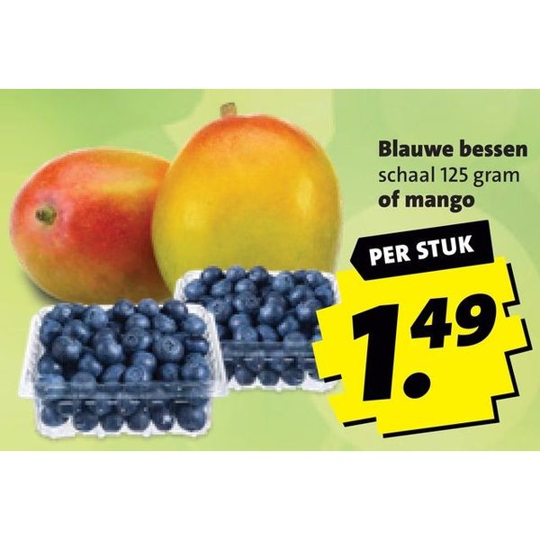 Blauwe bessen of mango