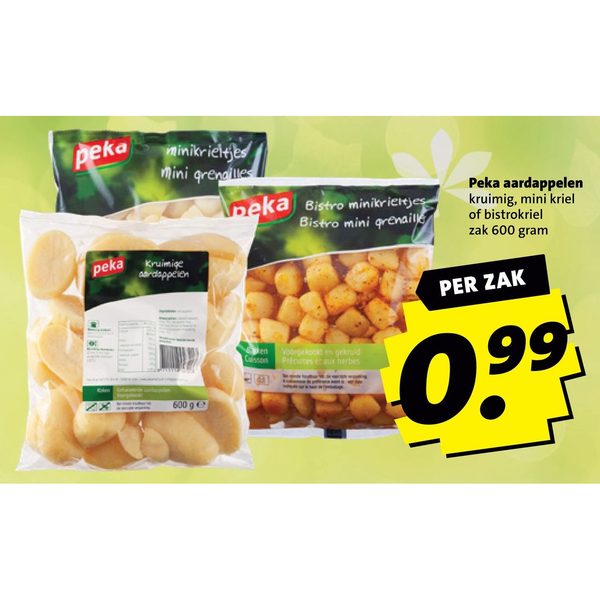Peka aardappelen kruimig, mini kriel of bistrokriel