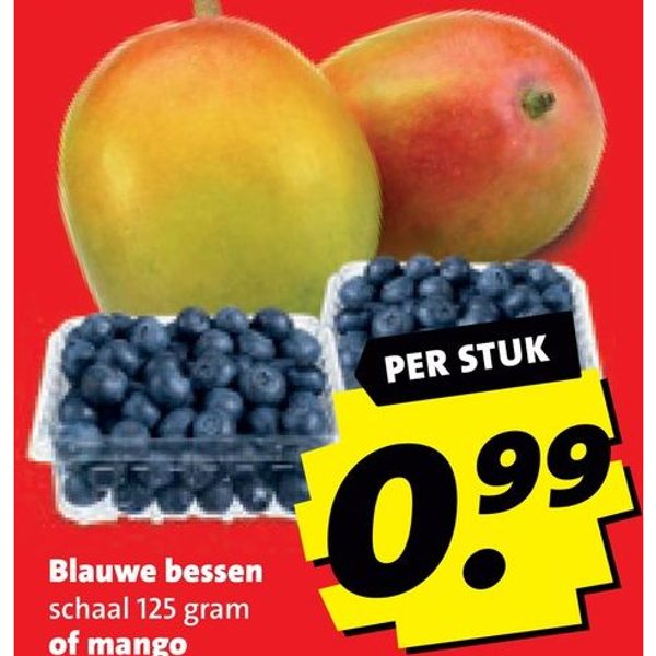 Blauwe bessen of mango