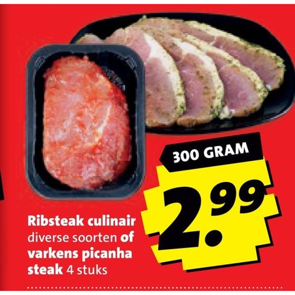 Ribsteak culinair of varkens picanha steak