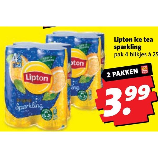 Lipton ice tea sparkling pak 4 blikjes