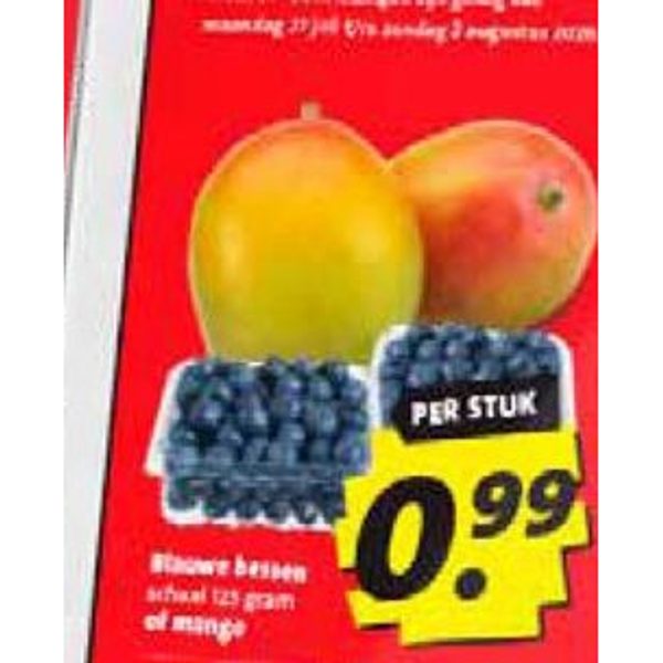 Blauwe bessen of mango