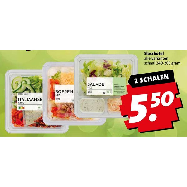 Slaschotel alle varianten
