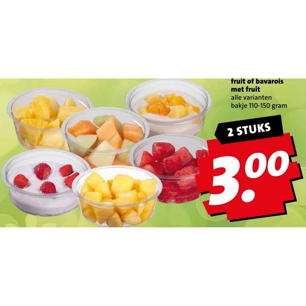 Gesneden vers fruit of bavarois met fruit
