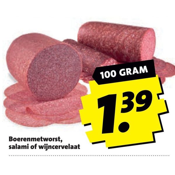 Boerenmetworst, salami of wijncervelaat