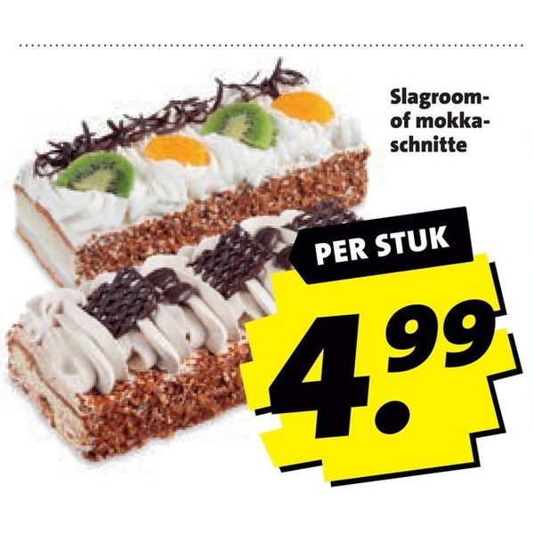 Slagroom- of mokka-schnitte