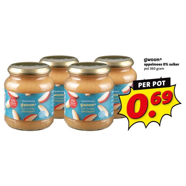 gwoon appelmoes 0% suiker