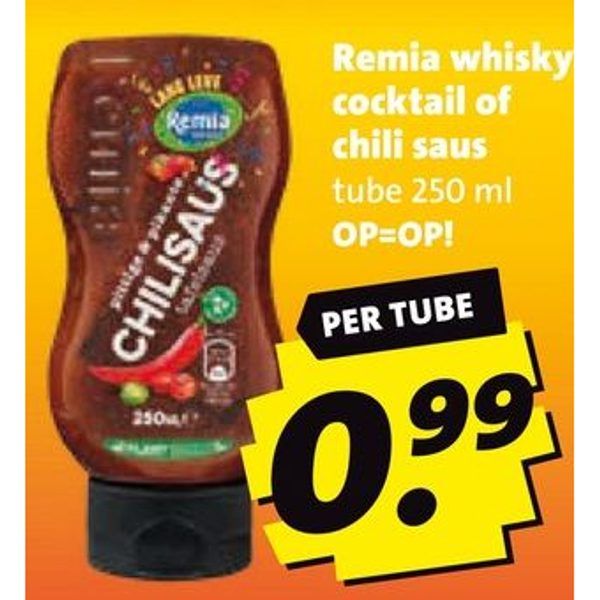 Remia whisky cocktail of chili saus