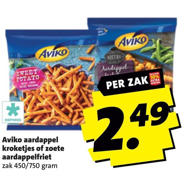 Aviko aardappelkroketjes of zoete aardappelfriet