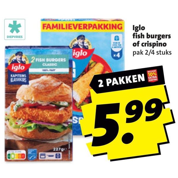 Iglo fish burgers of crispino
