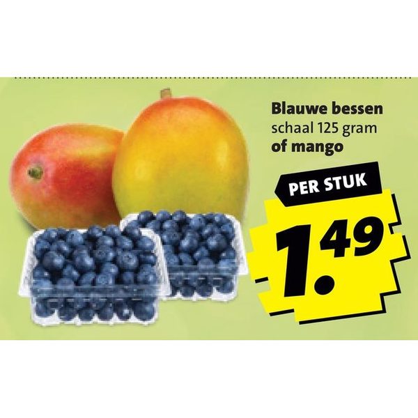 Blauwe bessen of mango