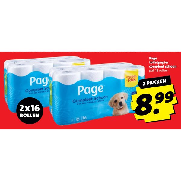 Page toiletpapier compleet schoon