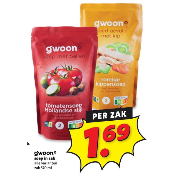 gwoon soep in zak