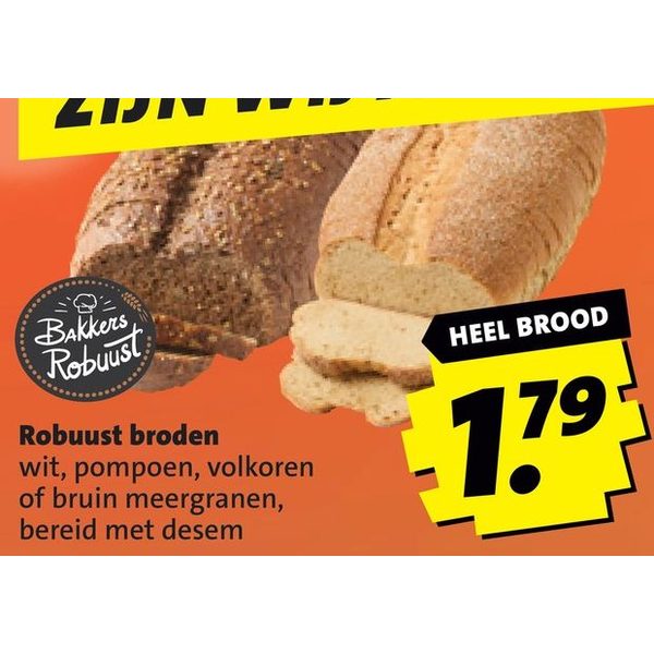 Robuust broden wit, pompoen, volkoren of bruin meergranen