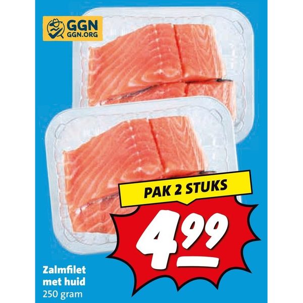 Zalmfilet met huid