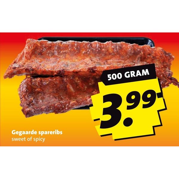 Gegaarde spareribs