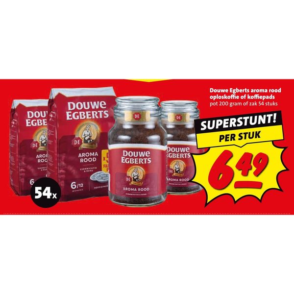 Aroma Rood oploskoffie of koffiepads