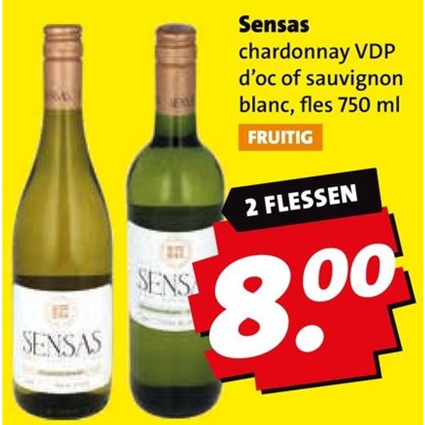 Sensas chardonnay VDP d'oc of sauvignon blanc
