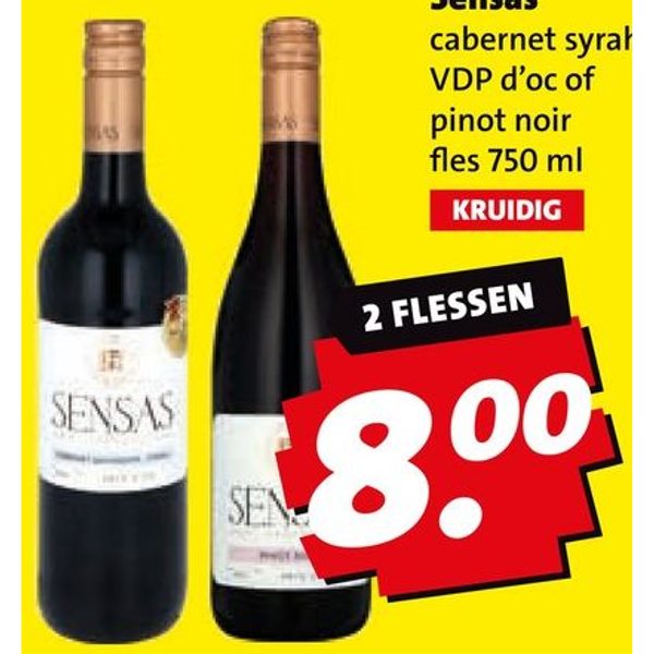 Sensas cabernet syrah VDP d'oc of pinot noir