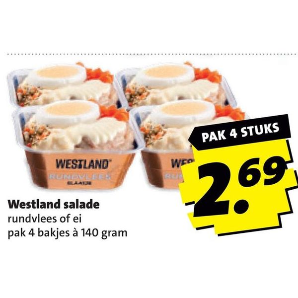 Rundvlees of ei salade