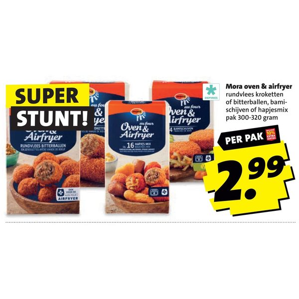 Mora oven & airfryer kroketten, bitterballen, bamischijven of hapjesmix