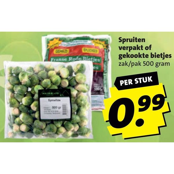 Spruiten of gekookte bietjes