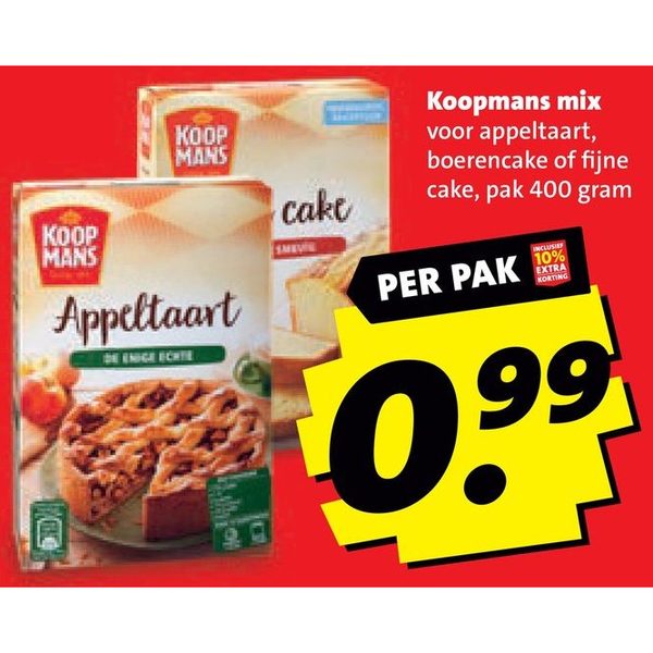 Koopmans mix voor appeltaart, boerencake of fijne cake