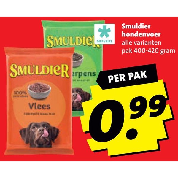 Smuldier hondenvoer alle varianten