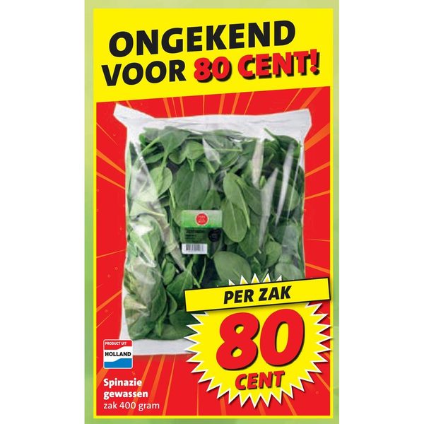 Spinazie gewassen