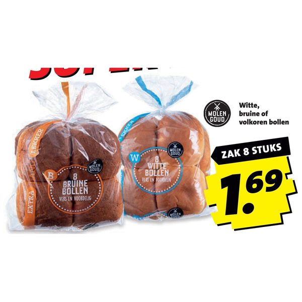 Witte, bruine of volkoren bollen