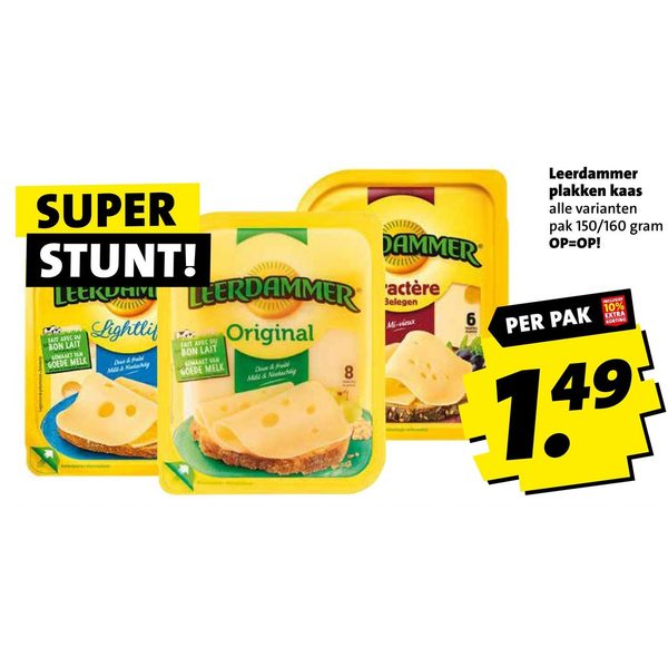 Leerdammer plakken kaas