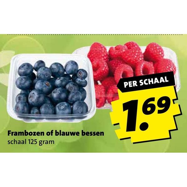 Frambozen of blauwe bessen