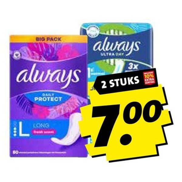Always maandverband of inlegkruisjes