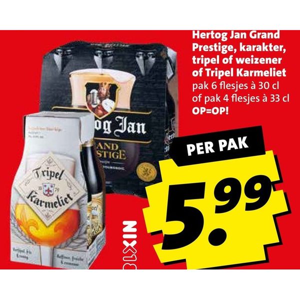 Hertog Jan Grand Prestige, karakter, tripel of weizener of Tripel Karmeliet