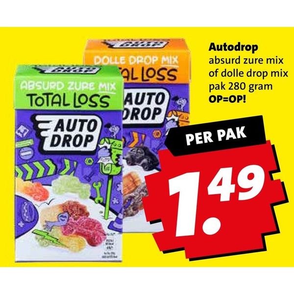Autodrop absurd zure mix of dolle drop mix