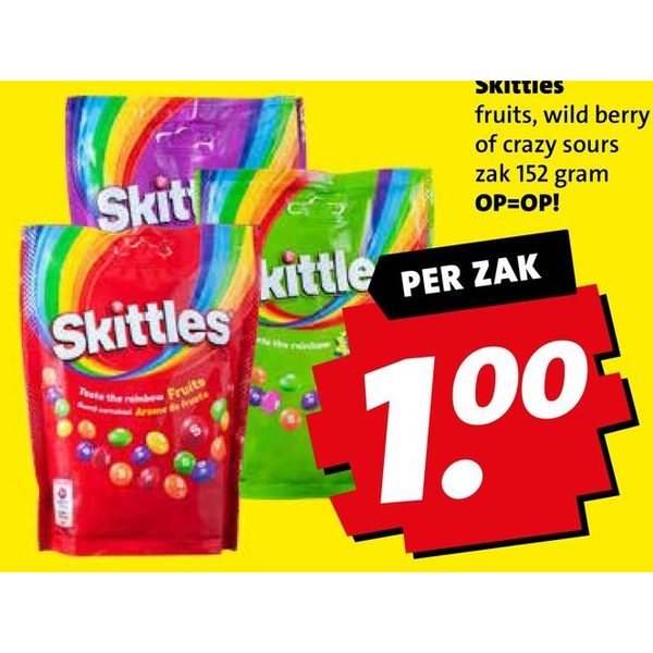 Skittles fruits, wild berry of crazy sours
