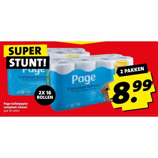 Page toiletpapier compleet schoon