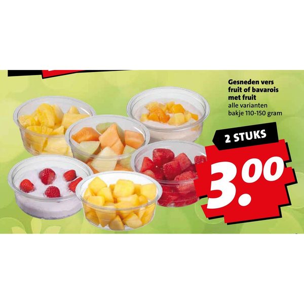 Gesneden vers fruit of bavarois met fruit