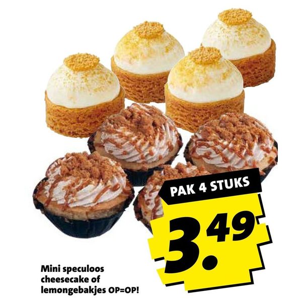 Mini speculoos cheesecake of lemongebakjes