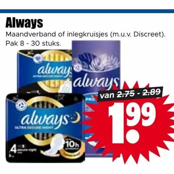 Maandverband en inlegkruisjes