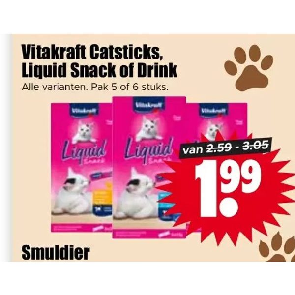 Vitakraft Catsticks, Liquid Snack of Drink