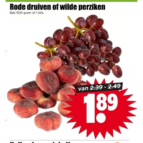 Rode druiven of wilde perziken