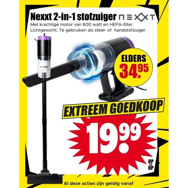 Nexxt 2-in-1 stofzuiger