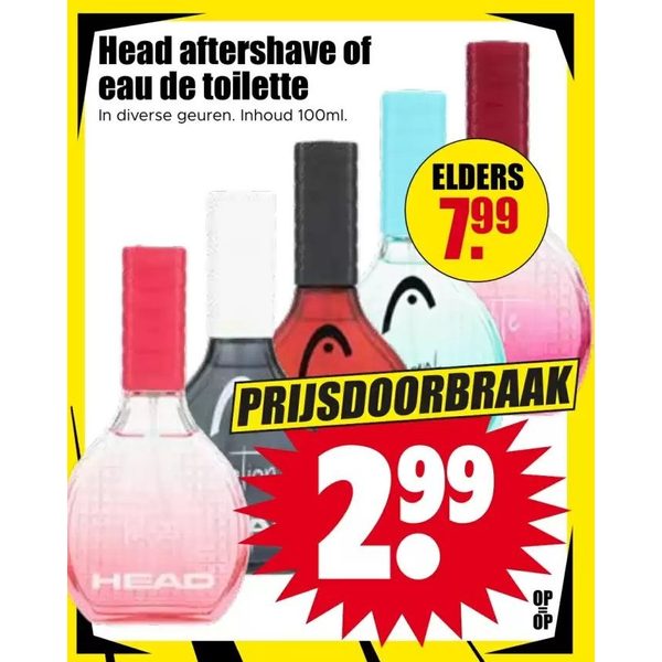 Head aftershave of eau de toilette
