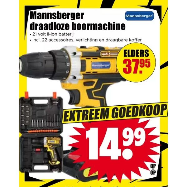 Mannsberger draadloze boormachine