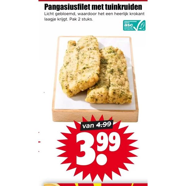 Pangasiusfilet met tuinkruiden