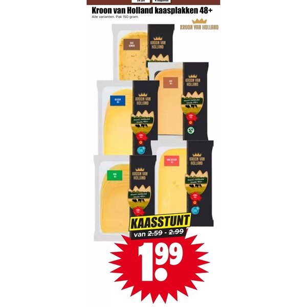 Kroon van Holland kaasplakken 48+