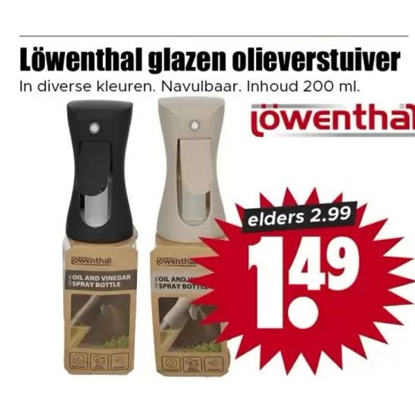 Löwenthal glazen olieverstuiver