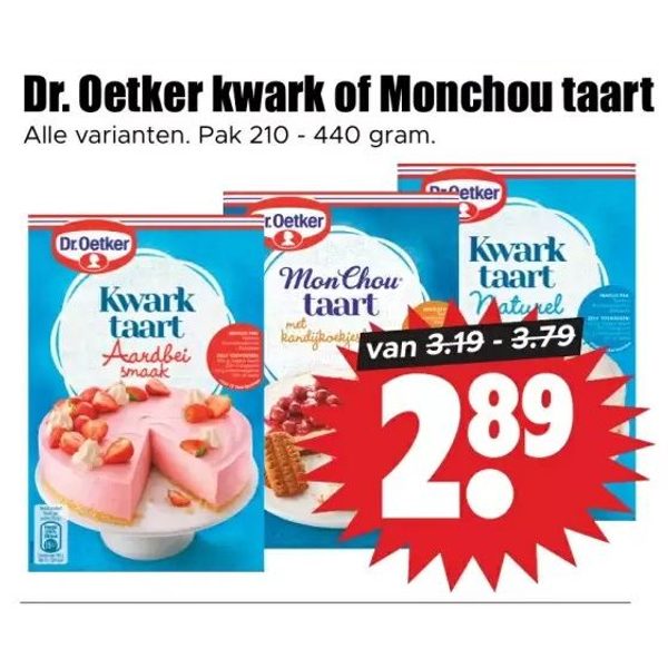Dr. Oetker kwark of Monchou taart